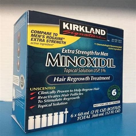 Kirkland Minoxidil 6 Month Supply 5 Extra Strength 6 X 60ml Bottle