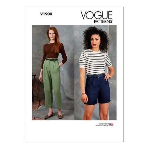 Vogue Sewing Pattern V1900 Misses Shorts And Pants White 18 26