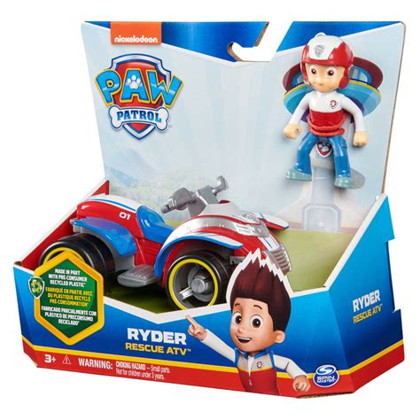 PAW Patrol, Ryder’s Rescue ATV, Toy Vehicle with Collectible Action ...