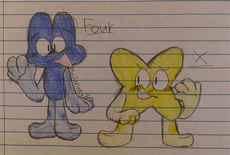 4 and X (BFB fan-art) by XxJanaaxX on DeviantArt