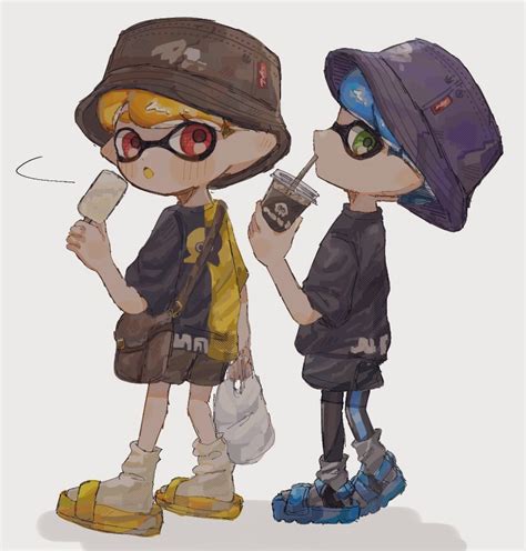 Inkling Player Character And Inkling Boy Splatoon Drawn By Hwtr06