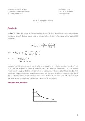 Td Micro Conomie Arbitage Travail Loisir Td N Th Orie Du