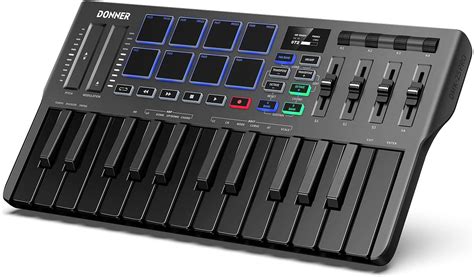 Controlador De Teclado Midi Usb Midi Portátil De 25 Teclas Con 8