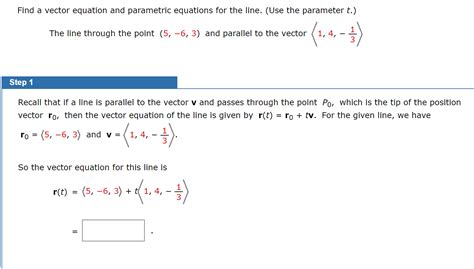 Solved Find A Vector Equation And Parametric Equations For Chegg