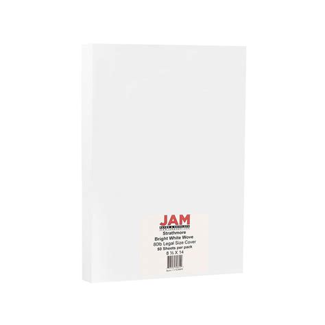 Jam Paper Strathmore 80 Lb Cardstock Paper 8 5 X 14 Bright White