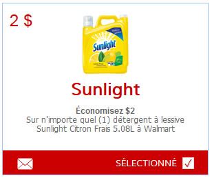 Économisez 2 sur le Détergent à Lessive Sunlight Citron Frais