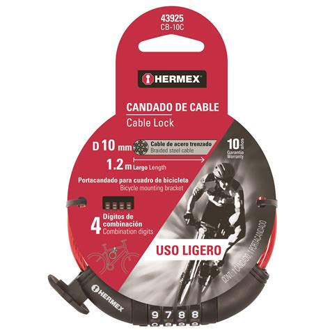 Candado De Cable Con Combinaci N Mm X M Hermex Ferreter As