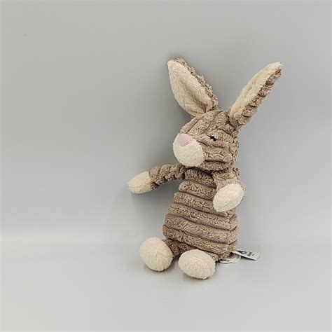 Doudou Lapin Beige Blanc Velours JELLYCAT