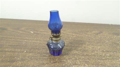 Vintage Hong Kong Cobalt Blue Oil Lamp Miniature Oil Lamp Etsy