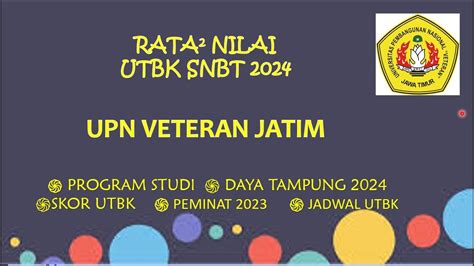 DAYA TAMPUNG PEMINAT DAN SKOR UTBK UPN JATIM 2024 YouTube