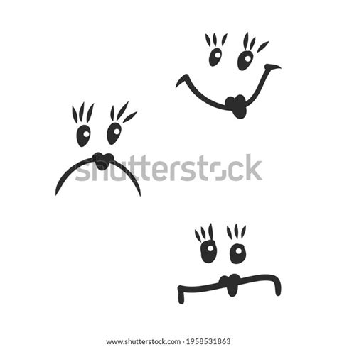 Hand Drawn Emoticon Set Vector On Stock Vector Royalty Free