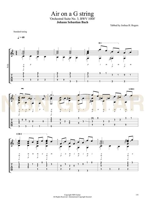 Air On A G String Free Classical Guitar Tabs Artofit