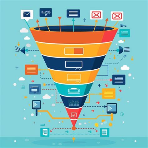 A Marketing Funnel Diagram Illustrating Customer Journey Stages