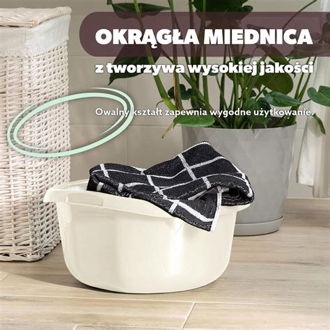 Kadax Miska Miednica Z Uchwytami Plastikowa 30L Kremowa K3665