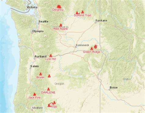 Oregon Wildfires Map Burning Now