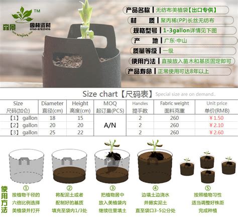 出口版黑色无纺布美植袋grow Bag植树袋种植袋育苗袋fabric Pot 阿里巴巴