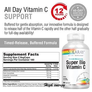 Solaray Super Bio Vitamin C Timed Release Vegcaps Shopee Thailand