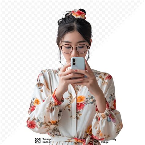 Mulher Elegante Chinesa Usando Seu Celular E Tirando Fotos PSD Premium