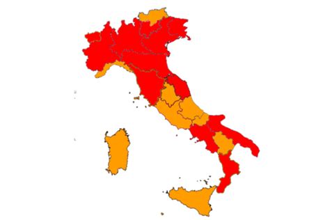 Colori Delle Regioni Ecco La Nuova Cartina Dellitalia Da Lunedì 29