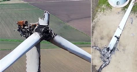 Drone Fly By Shows What Happens After A Wind Turbine Meets A Tornado This Is Bad