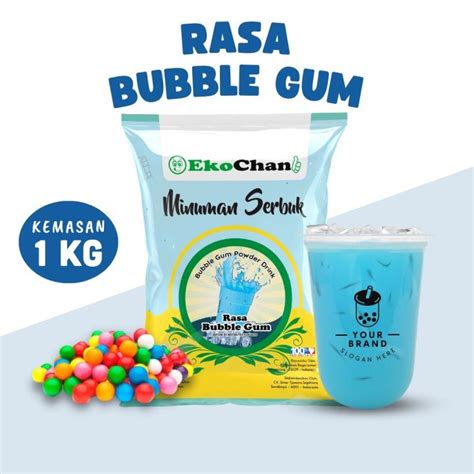 Bubuk Minuman Rasa Bubble Gum 1 Kg Ekochan Powder Drink Serbuk Minuman