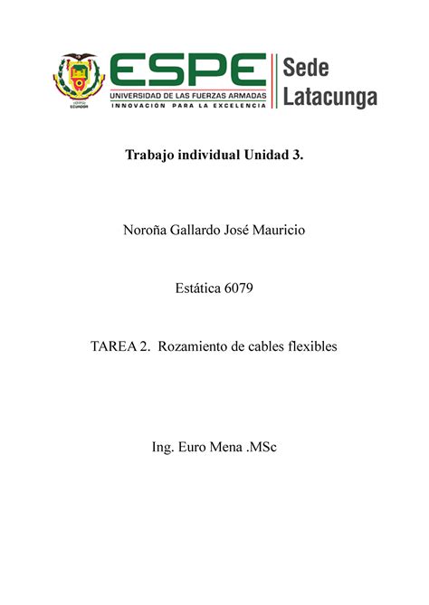 Estatica Cables Trabajo Individual Unidad Noro A Gallardo Jos