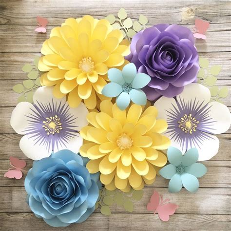 Paper Flowers Template Large Paper Flowers Rose Paper Flower Template Wedding Flower Wall Svg