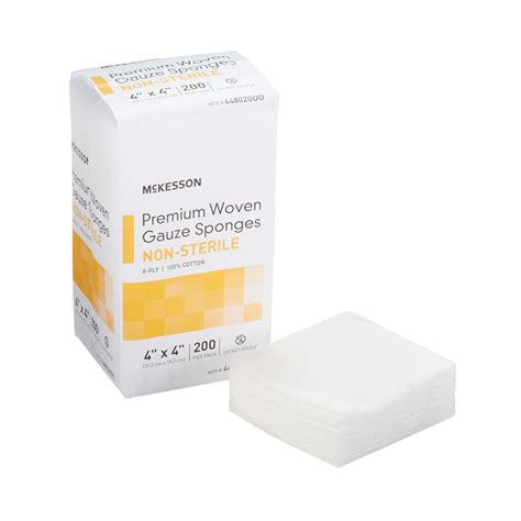 McKesson Woven Gauze Sponges Non Sterile Absorbent Wound Pad 4 In X