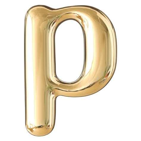 Gold 3d Bubble Font Letter P Uppercase 47451273 Png