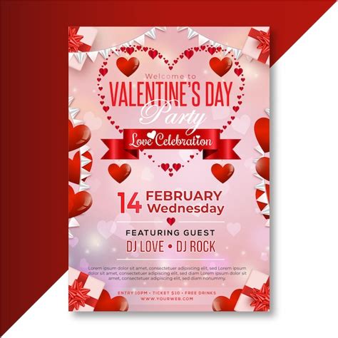 Premium Vector Realistic Valentines Day Couple Love Flyerposter Template