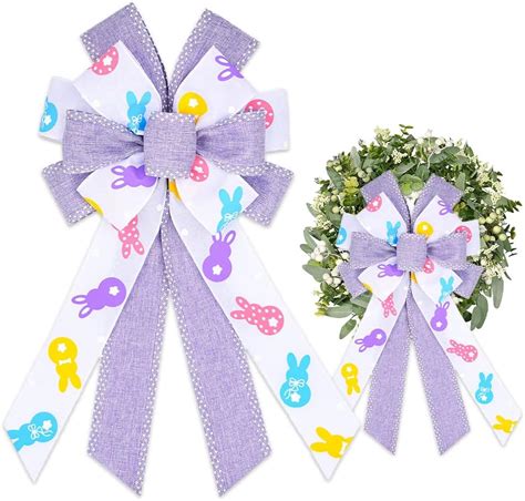 Alibbon Large Easter Bows For Wreaths Spring Easter Wreath