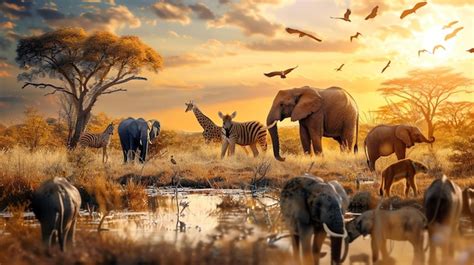 Premium Photo | Amazing landscape of the African savannah with a ...