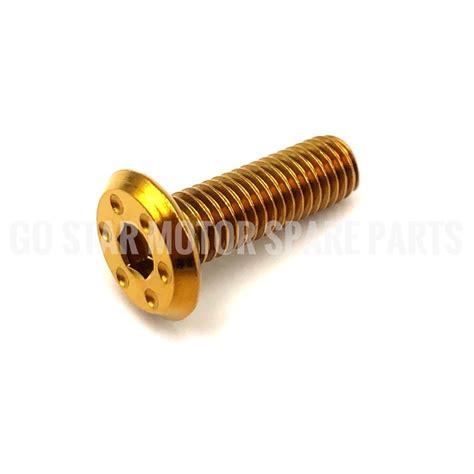 FRONT REAR DISC PLATE SCREW TITANIUM GOLD YAMAHA HONDA SUZUKI MODENAS