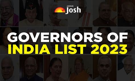 List Or Name Of Current Governors Of Indian State And Union Territories