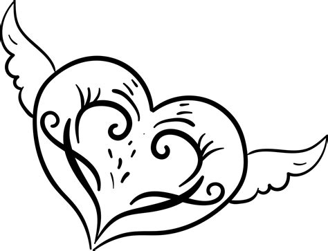 Heart Tattoo Wings Illustration Vector On White Background 13777485