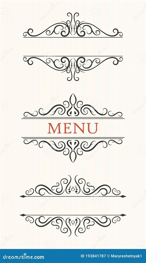 Vintage Menu Border Clip Art