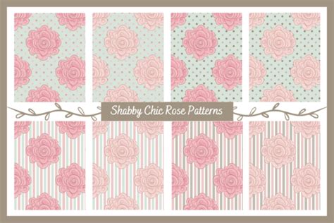 Shabby Chic Rose Flower Digital Papers Graphic By Sara Sb2000