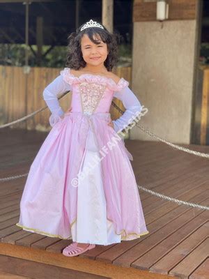 FANTASIA VESTIDO ROSA PRINCESA BELA ADORMECIDA AURORA ADULTO