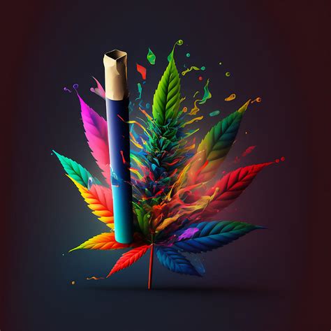 Cannabis Joint Multicolor, Digital Art Digital Art by David Danji ...