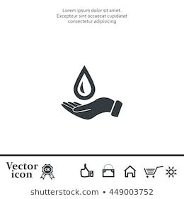 Raindrop On Hand Vector Icon On Stock Vector Royalty Free 1551208502