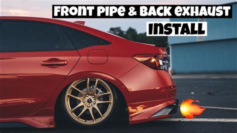 2022 Honda Civic Si 27won Frontpipe And Back Exhaust Install Youtube