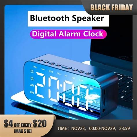 Led Dijital Alarm S Cakl K Ile Bluetooth Hoparl R Saat Fm Radyo Ekran