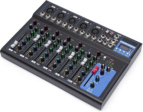 Audio Mixer 7 Kanal Mischpult DJ Audio Mixer Mit USB Bluetooth