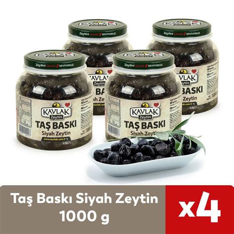 Taş Baskı Gemlik Siyah Zeytin 4 Adet 1 Kg Özel Fiyat