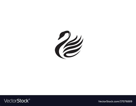 Creative Black Abstract Swan Logo Design Vector Image On Vectorstock In