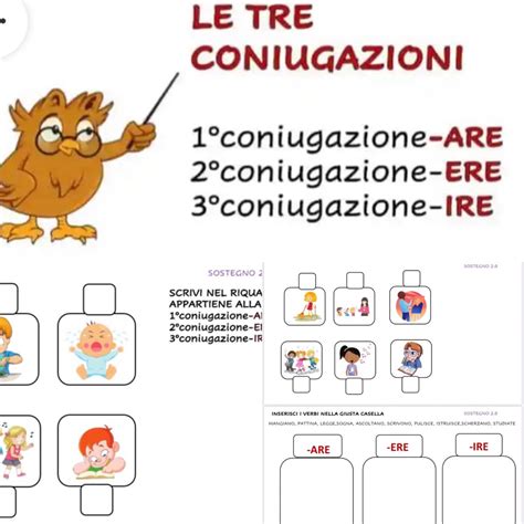 Le Tre Coniugazioni Schede Didattiche Per La Scuola Primaria Artofit