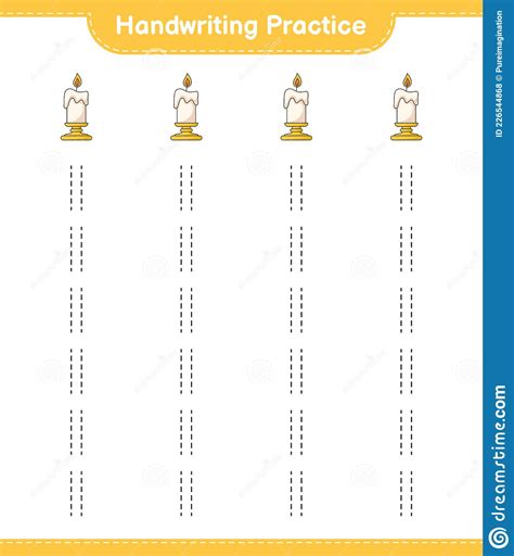 Pr Tica De Escrita Manual Tra Ando Linhas De Vela Ilustra O Do Vetor