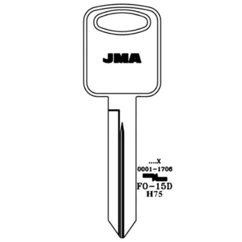 JMA H75Ford Lincoln 1196FD Mechanical Key FO 15DE Keys 4 Less