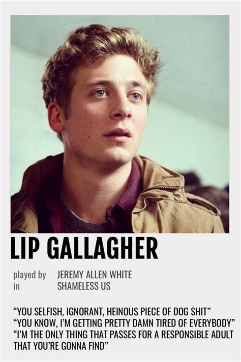 Lip Gallagher Polaroid Poster In 2024 Shameless Characters Shameless Quotes Shameless Tv Show