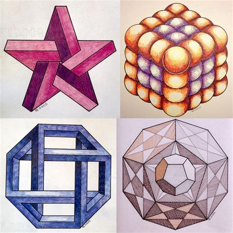 Solid Polyhedra Geometry Symmetry Pattern Handmade Mathart